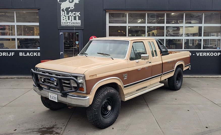 Ford F250 1986 bullnose oldtimer pickup linker voorzijde