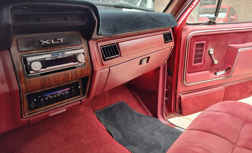 detail van het interieur van de Ford F-250 XLT Lariat